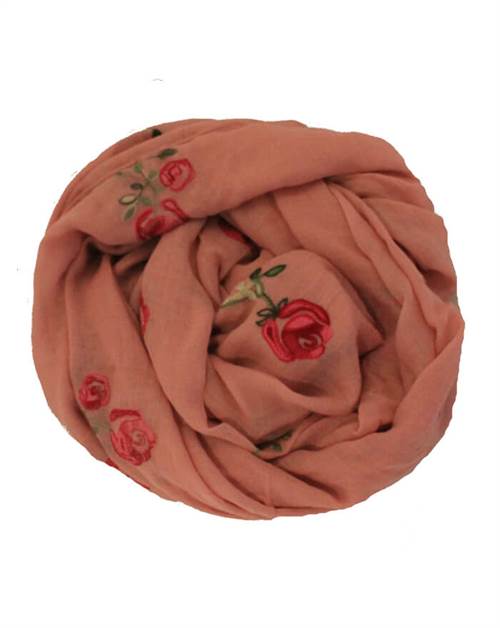 Se Tørklæde med roser, rosa hos Smikka.dk